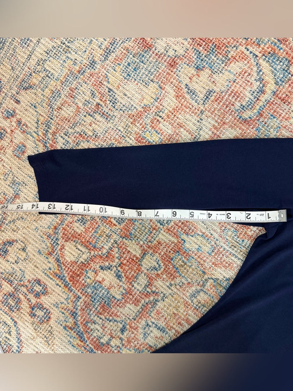 Lauren Ralph Lauren Navy Tunic Top PM Petite Medium Split Neck Long Sleeve Fall - Picture 10 of 12